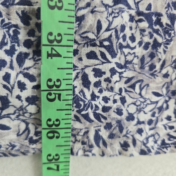 Garnet Hill European Flax Linen Floral Print Button Front Shirt Dress Size L - Picture 10 of 10